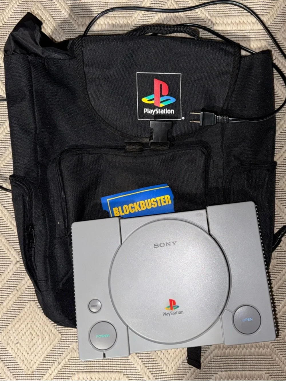 PlayStation 1 Console SCPH-7501 Region Free with 8 games & official PS Backpack